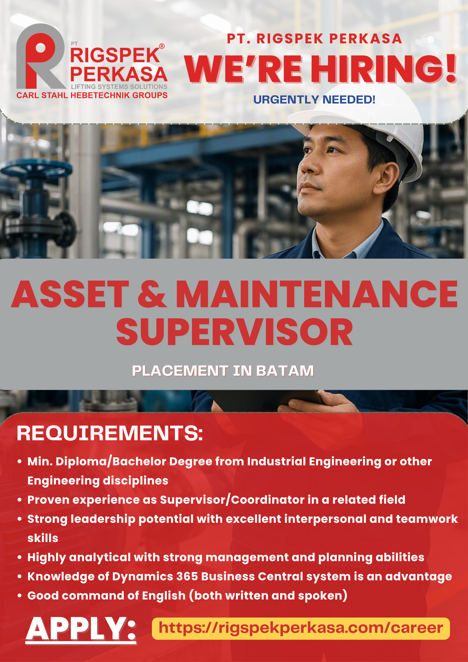 ASSET & MAINTENANCE SUPERVISOR